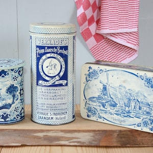 Dutch Tins SET / tins from the Netherlands / Collectables, vintage / Delft blue