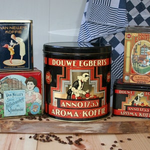 Dutch Coffee Tins SET / tins from the Netherlands / collectables, vintage and new