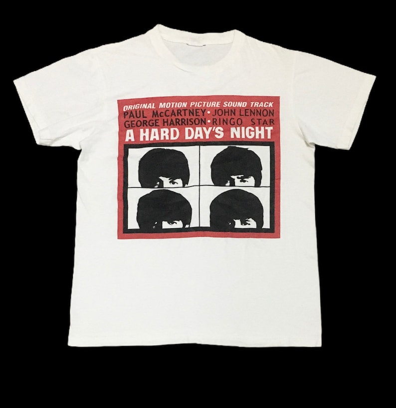 Rare Design Vintage The Beatles A Hard Day/'s Night T-shirt 2000s
