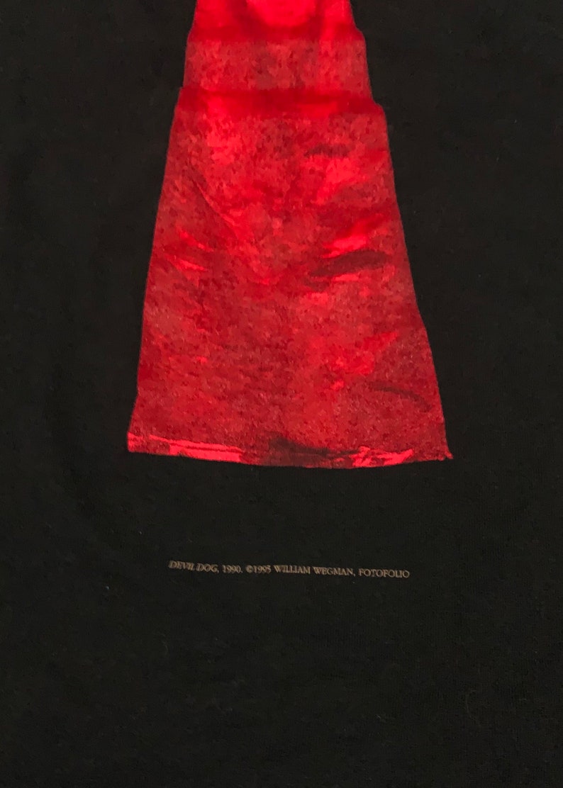Rare Design Vintage Art William Wegman Devil Dog T-shirt 1995s