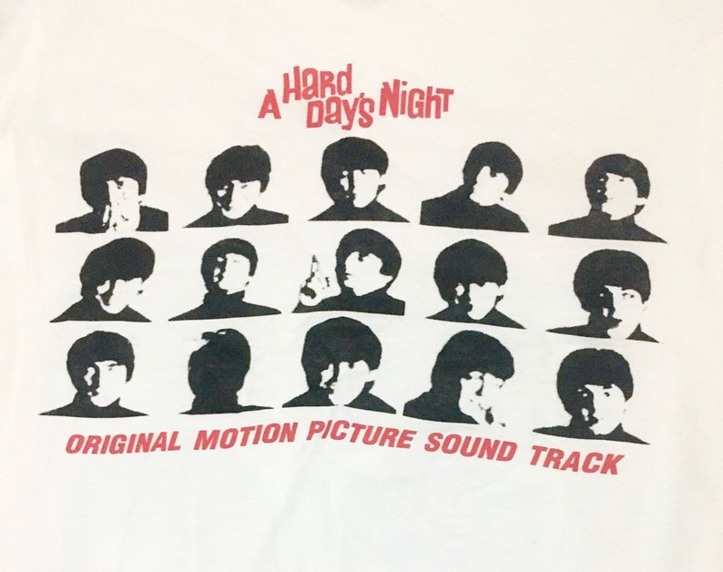 Rare Design Vintage The Beatles A Hard Day/'s Night T-shirt 2000s