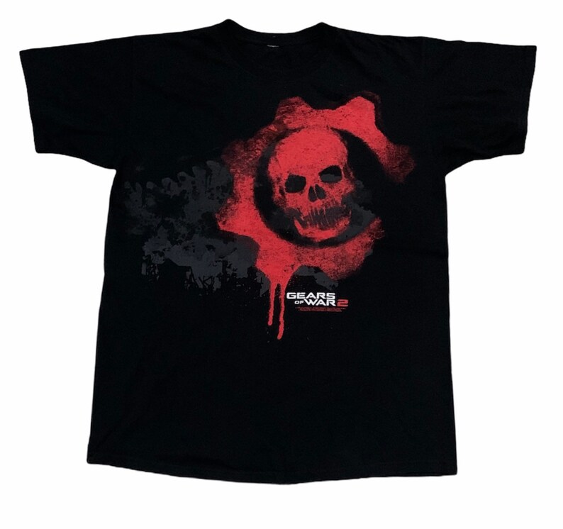 Rare Design Vintage Video Game Gears Of War 2 T-shirt 2000s