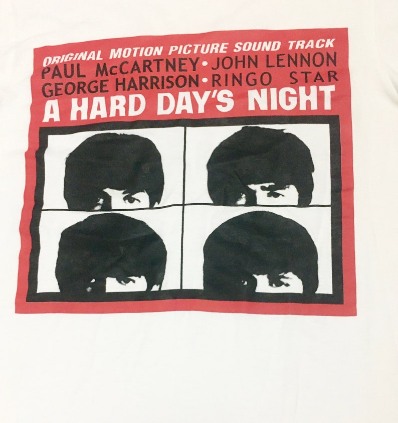 Rare Design Vintage The Beatles A Hard Day/'s Night T-shirt 2000s