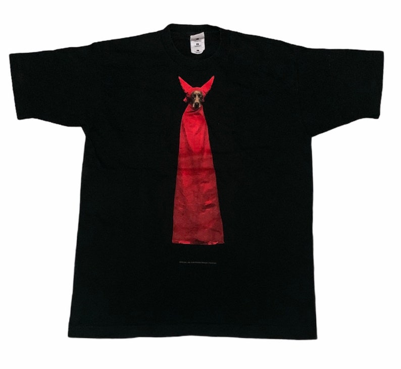 Rare Design Vintage Art William Wegman Devil Dog T-shirt 1995s