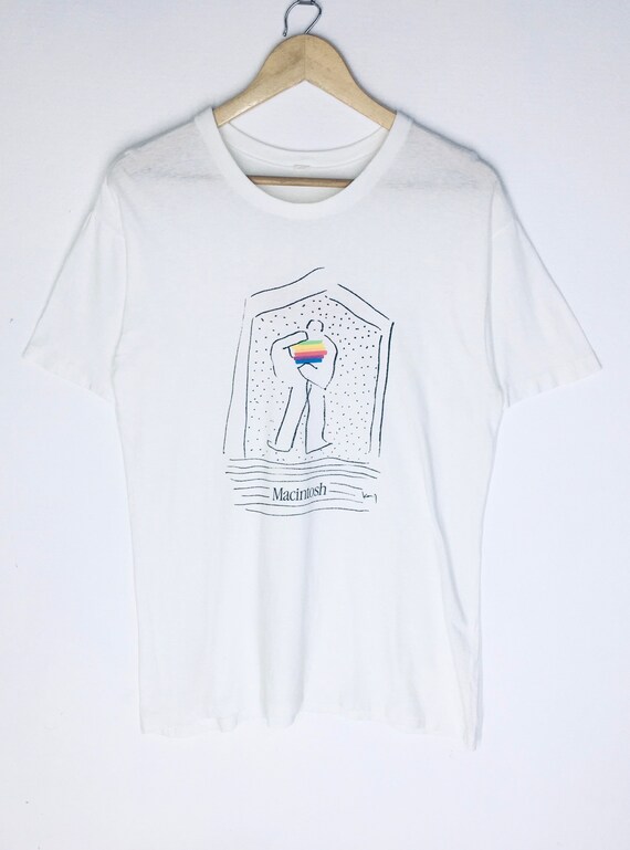 Rare Design Vintage Microsoft Apple Macintosh T-sh