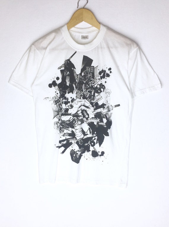 Rare Design Vintage Anime Evangelion Big Image T-s