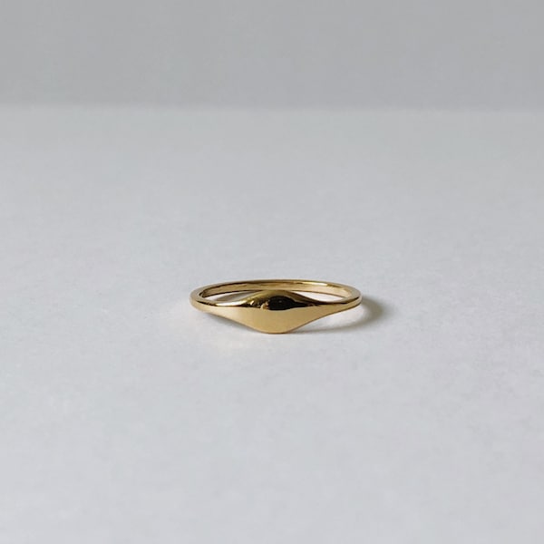 18k Gold Plated Signet Ring, Mini Signet Ring, Signet Ring, Gold Ring, Statement Ring | Suradesires