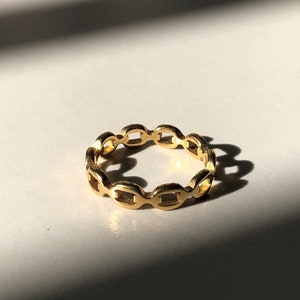 Chain Link Ring, Link Ring, Chain Ring, Gold Ring, Gold Link Ring | Suradesires