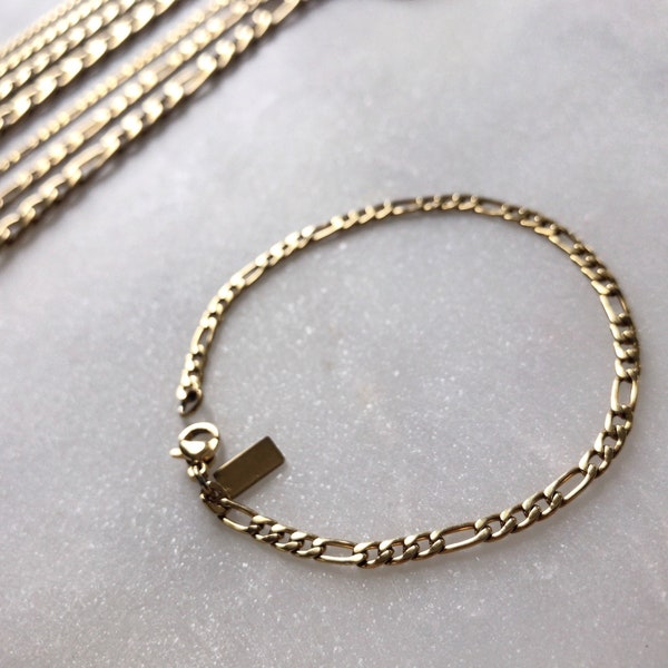18k Gold plated chain bracelet, Stainless steel Antitarnish bracelet, gold bracelet, Figaro chain, cuban link | Suradesires