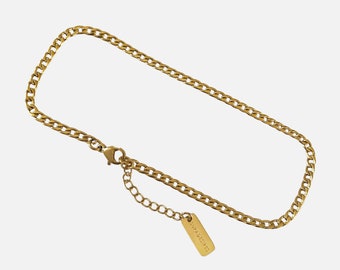 Gold Anklet Chain Bracelet, Cuban Chain, Figaro Chain Anklet, Gold Anklet | Suradesires