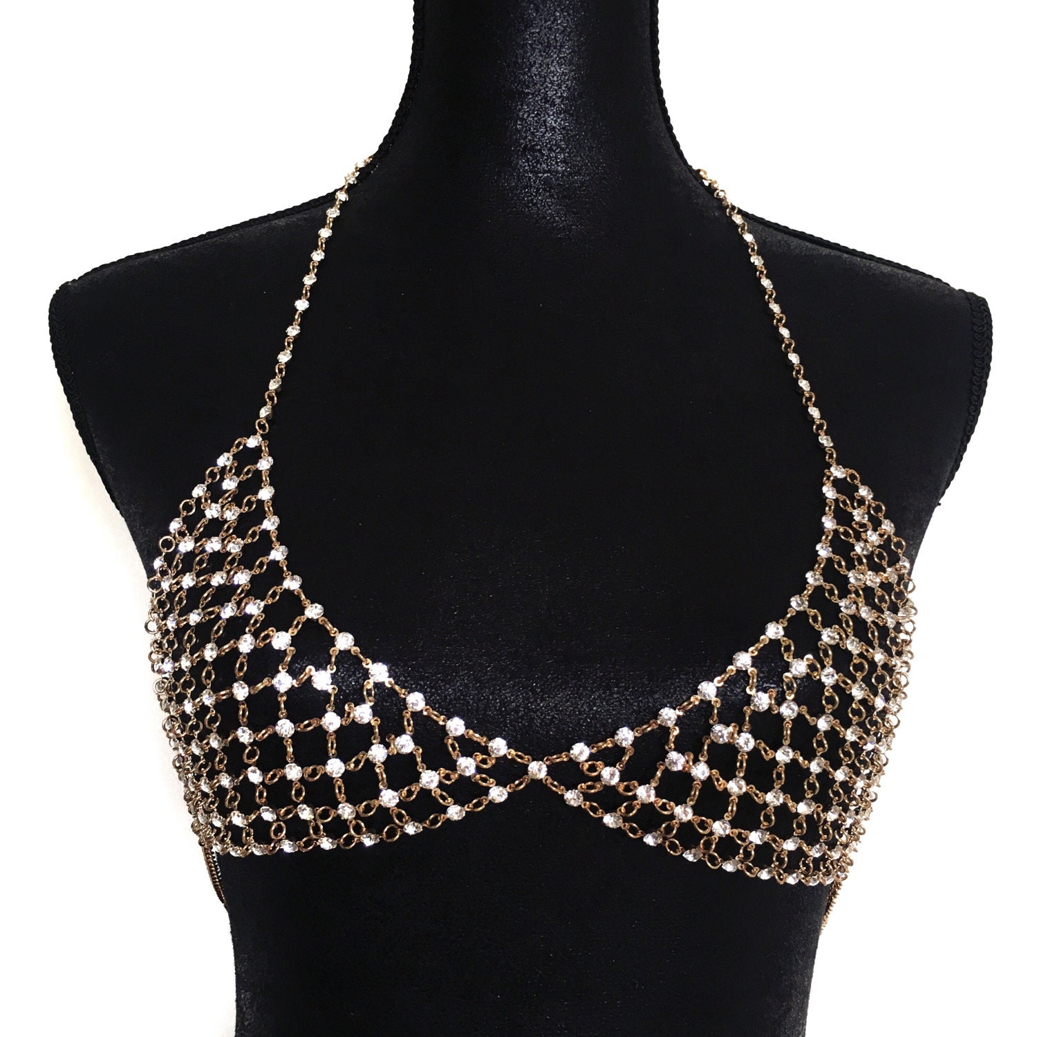 Crystal Bra, Crystal Bralette, Gold Crystal Bra Jewellery Suradesires -   Canada