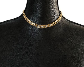 Cuban Link Necklace, Chunky Cuban Chain, Rhinestone Chain, Crystal Necklace, Crystal Chain | Suradesires