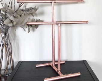 Handmade Copper Jewellery stand Two-Tier design, Copper Pope Jewellery display, Jewellery T-bar stand, Jewellery | Suradesires