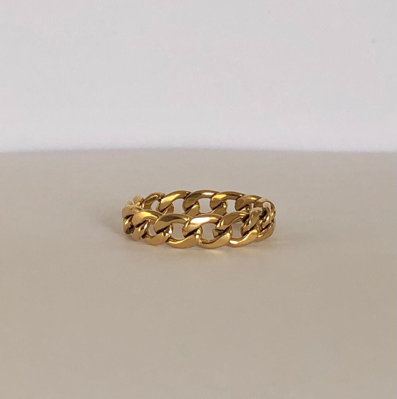Gold Chain Ring Cuban Link Ring Thick Chain Ring Bold Chain - Etsy ...