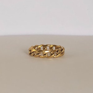 Gold Chain Ring, Cuban Link Ring, Thick Chain Ring, Bold Chain Ring | Suradesires