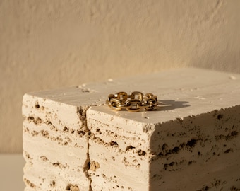 Chain Link Ring, Link Ring, Chain Ring, Gold Ring, Gold Link Ring | Suradesires
