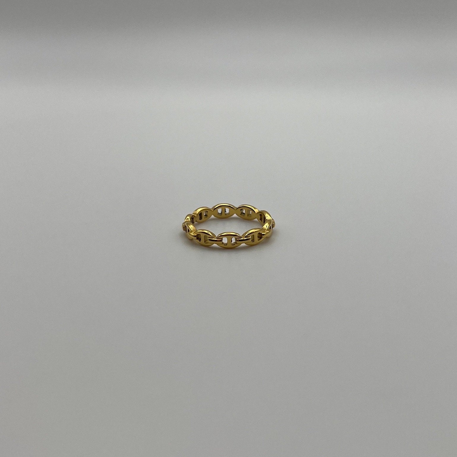 18k Gold Plated Pig Nose Banded Ring, Pig Nose Ring, Coffee Bean Ring, Coffee Bean Band Ring, Statement Ring | Suradesires