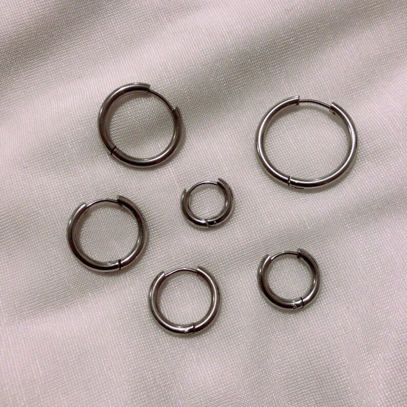 Thick Silver Hoops Thick Hoops Round Huggie Hoop Earrings Etsy Australia