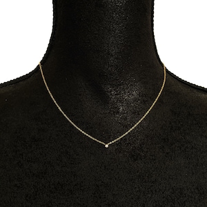 Solitaire-ketting, ketting met zirkonia, CZ Diamond Solitaire, kristallen ketting, kleine diamanten hanger ketting | Achtervolgers: