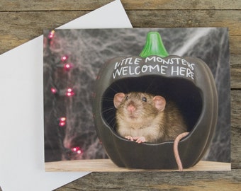 Cute Rat Greeting Card - "Happy Halloween!"
