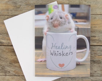 Funny Rat Greeting Card - "Who drank all my coffee?!"