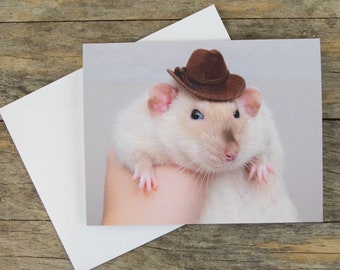 Funny Rat Greeting Card - "Howdy!"