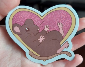 3" Heart Rat Valentine Sticker