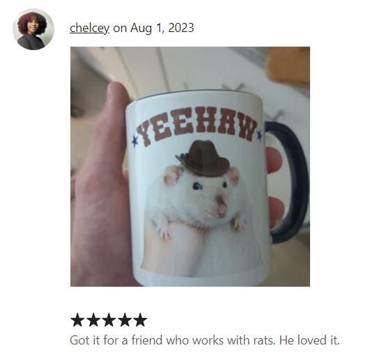 Yeehaw Cowboy Rat Meme Coffee Mug | Funny Pet Rat Lover Gift - Etsy