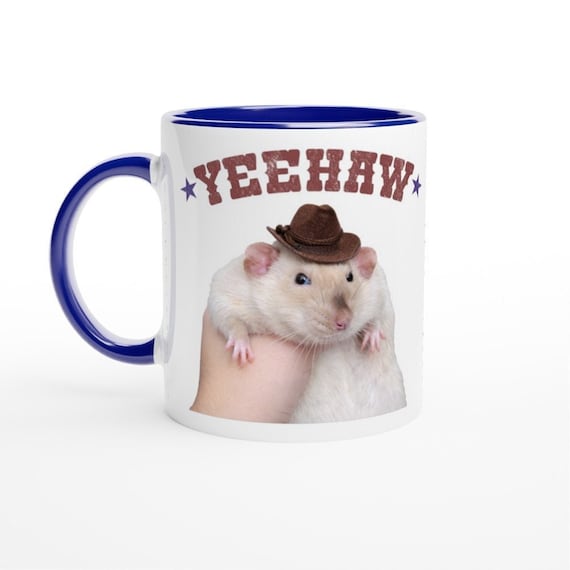 Yeehaw Cowboy Rat Meme Coffee Mug | Funny Pet Rat Lover Gift - Etsy