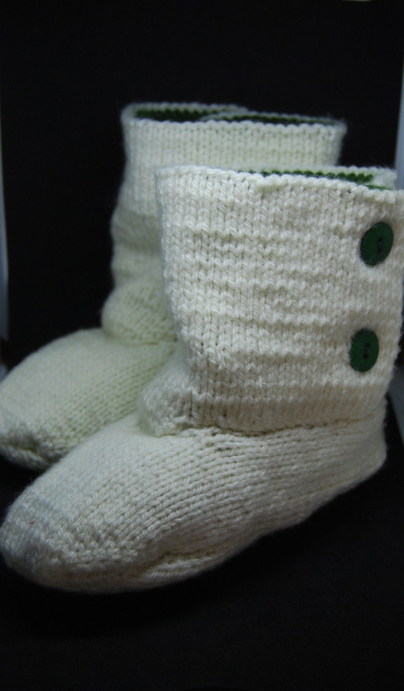 Handmade in the UK. Kids Handknitted Slipper Socks Kids Size 11-12.5