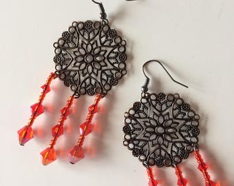 Boucles d’oreilles cristal rouge