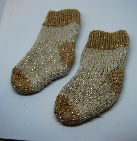 gold baby socks