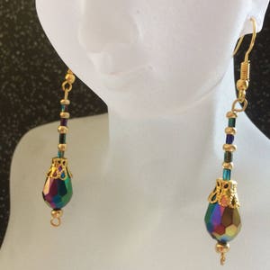 Purple/Benzin Droplesharrings