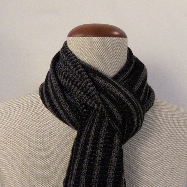 Black Striped Scarf Etsy