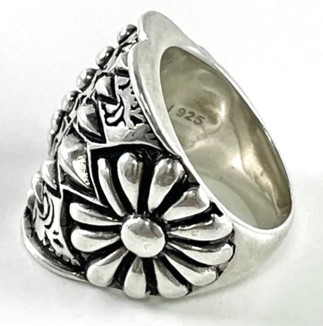 Vintage Sterling Silver BBJ / Thailand Ornate Hand Stamped Vintage Sterling Silver BBJ / Thailand Ornate Hand Stamped