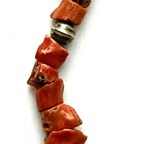 Old Pawn Navajo 1940s Natural Red Coral Sterling … - image 2