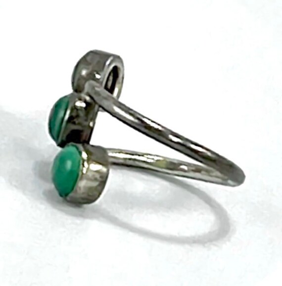 Zuni Vintage Sterling Silver Malachite Ring - image 3