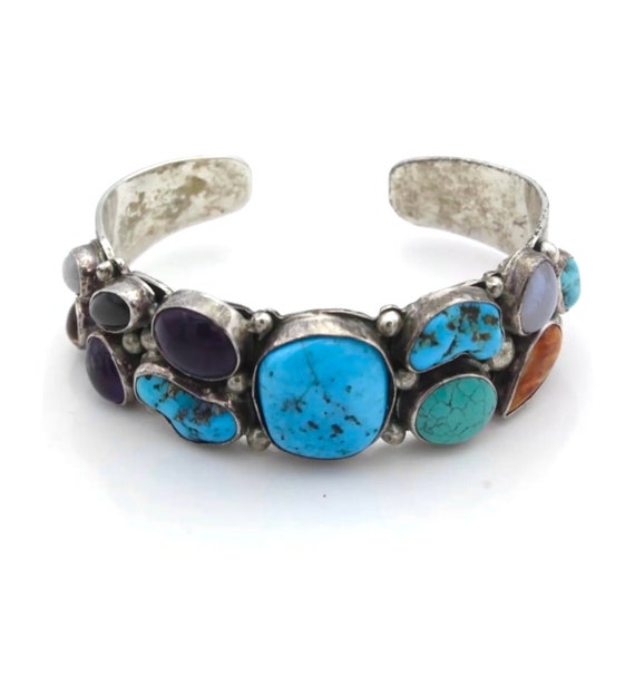 Signed-Lee Bennett Navajo, vintage Turquoise Ambe… - image 1