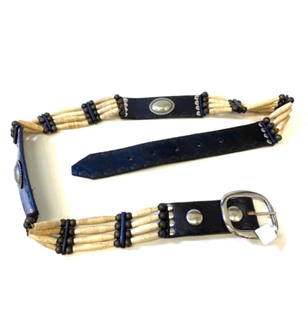 Signed, New Old Stock Vintage Navajo Leather Bone Sterling 