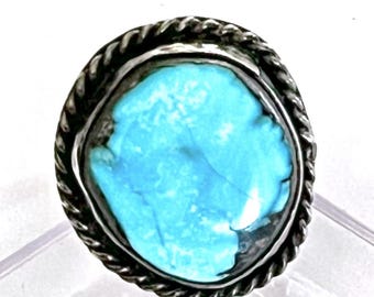 OLDPAWN Bisbee ビズビー Navajo or Pueblo Old Pawn Navajo Sterling Silver Bisbee Turquoise Ring - Etsy