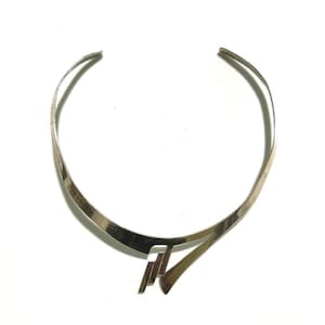 Signed, Taxco Vintage Sterling Silver Modernist Collar / Choker / Necklace
