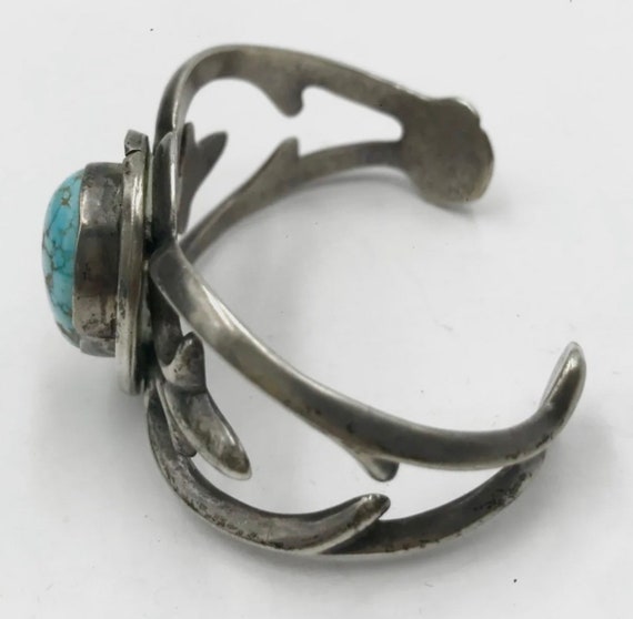 Navajo Vintage Sandcast Sterling Silver “Turquois… - image 2