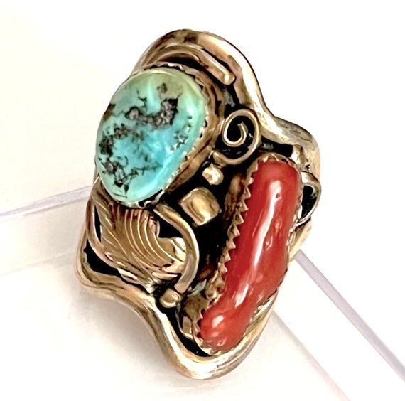 Dazzling Native American Navajo Signed Kingman Turquoise 12kgf Bear Sterling Silver Pendant Dazzling Native American Navajo Signed Kingman Turquoise 12kgf Bear Sterling Silver Pendant