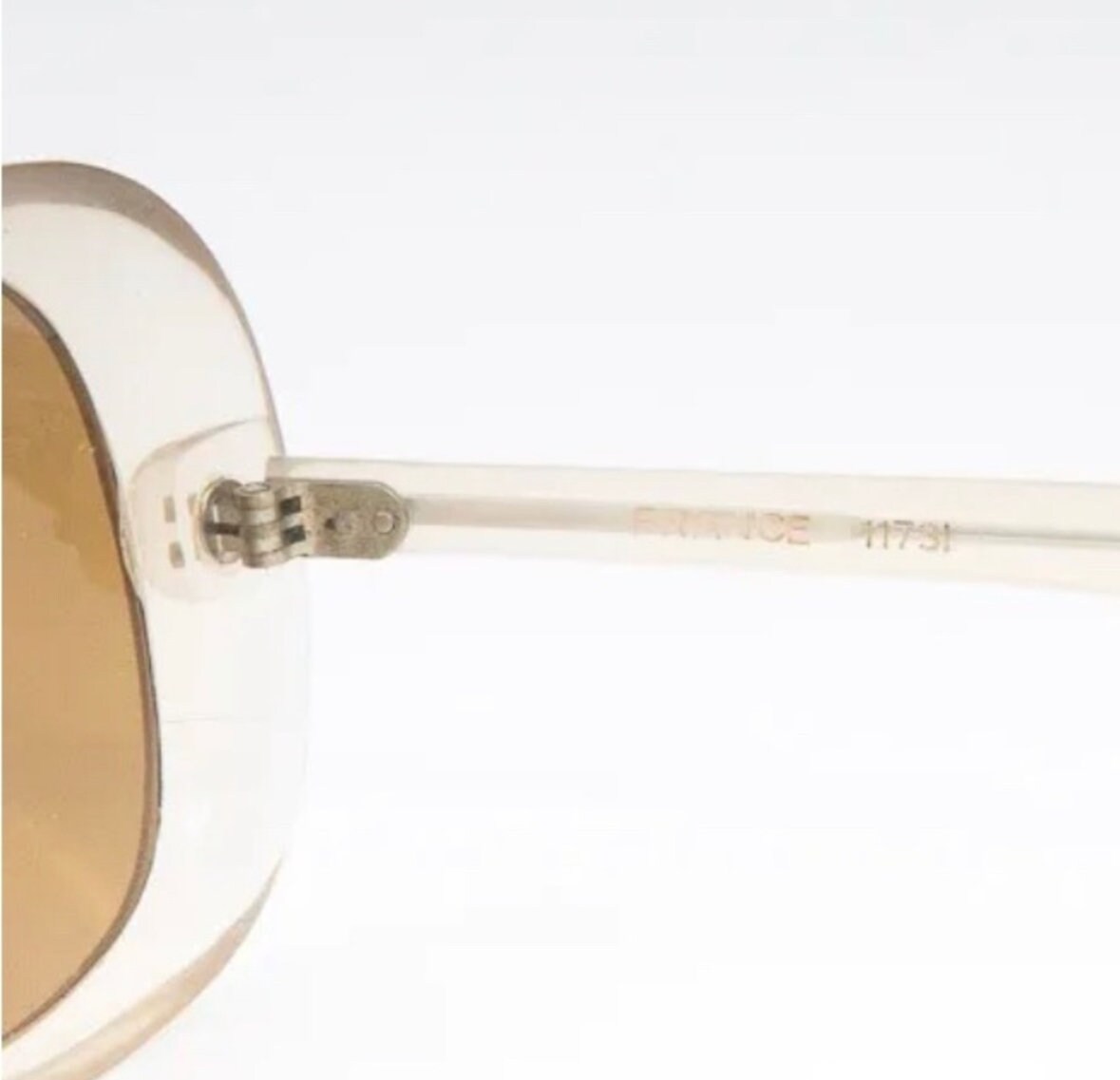 SALE ?Vintage French 1980s Soft Champagne tone Translucent Bubble Eye Sunglasses France 80 main image 4