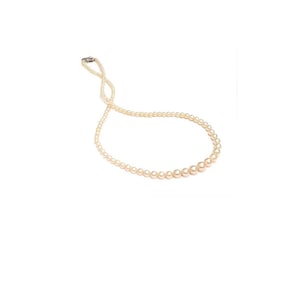 Vintage Imperial Cultured Akoya Pearl 16” Necklace 10K White Gold Closure in Original Clam Shell Box