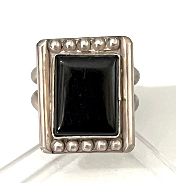 Signed - Wayne Panteah, Zuni Vintage Onyx Sterlin… - image 2