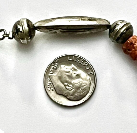 Old Pawn Navajo 1940s Natural Red Coral Sterling … - image 4