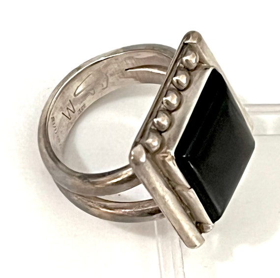 Signed - Wayne Panteah, Zuni Vintage Onyx Sterlin… - image 5