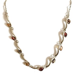 Amber Sterling Silver Local Artist 2 pc set (necklace,bracelet)