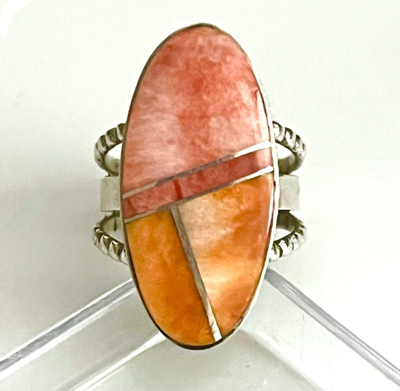 Native American Stunning Landoll Benally Orange Spiny Oyster Shell Sterling Silver Bracelet Cuff Native American Stunning Landoll Benally Orange Spiny Oyster Shell Sterling Silver Bracelet Cuff